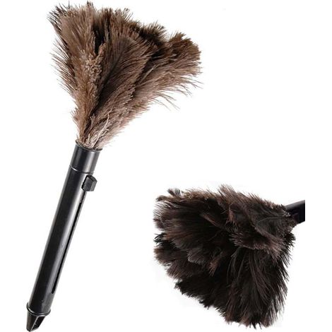 Plumeau à plumes marron lavable, portable et compact, en ABS, avec poignée, pour usage domestique (1/5)