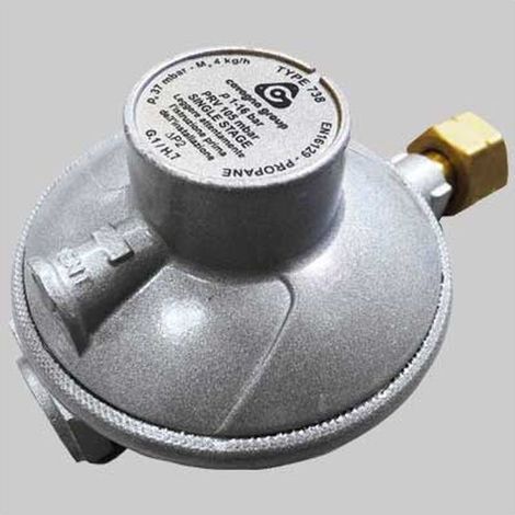 Détendeur gaz GPL à un étage – Pression fixe 29 mbar – Soupape de sécurité 105 mbar – Débit 3 kg/h pour installations extérieures