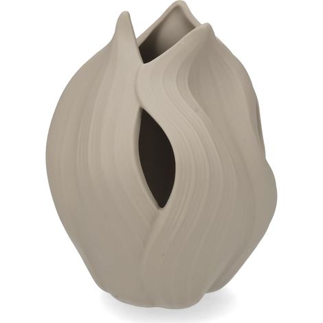 Vase monofleur Arborea en Porcelaine Beige - Forme Arrondie - Dimensions 10,5 x 13 cm - Design pour décoration Maison et Table