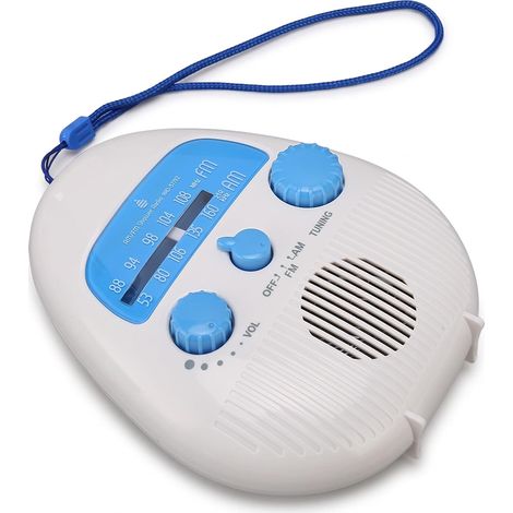 Radio de Douche étanche, Radio AM FM Anti éclaboussures avec Bouton Rotatif, Haut Parleur intégré, Volume Réglable, pour Une Utilisation en Extérieur dans la Salle de Bain (1/5)