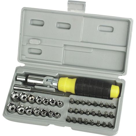 Brüder Mannesmann M29041 Bit-Set 41teilig T-Profil, Schlitz, Kreuzschlitz Phillips, Kreuzschlitz Po