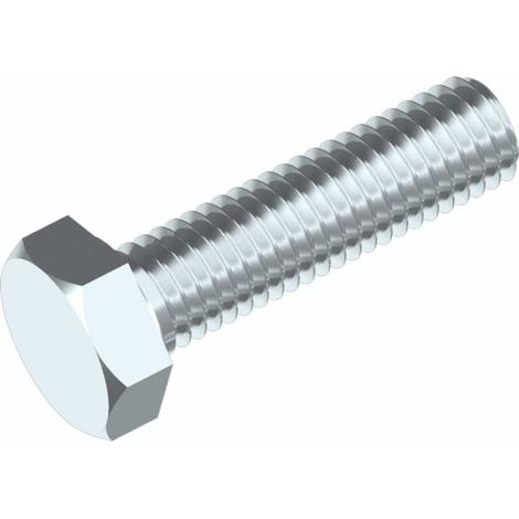 DIN 933 Sechskantschraube mit Gewinde bis Kopf M 16 x 50, 10.9 verzinkt farblos (1/2)