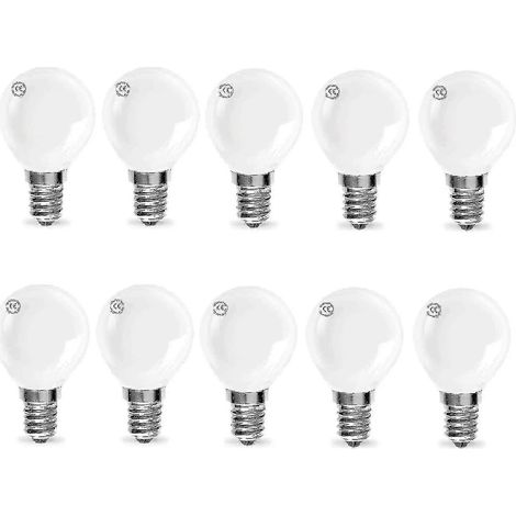 Ampoules rondes classiques mini globes perle 40 W 240 V, culot E14, culot à vis, forme boule de golf (lot de 10) - hao (1/5)