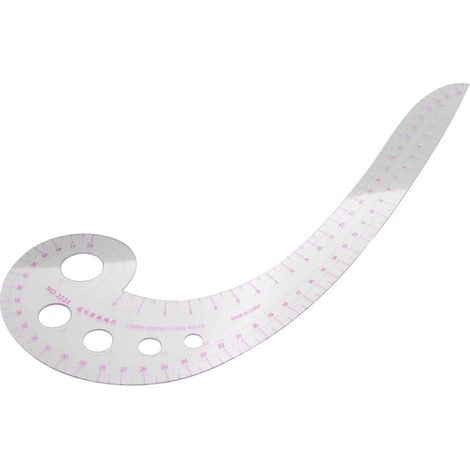 11,8 Zoll langes, transparentes, gebogenes französisches Lineal aus Kunststoff von SODIAL®, kommaförmig, mit Spirale (1/5)