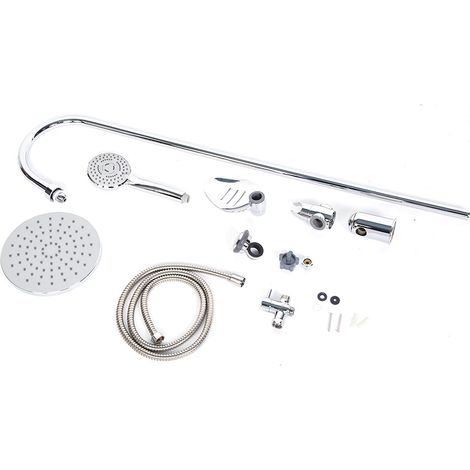 G1/2" mitigeur mural douche, kit douchette eau froide et chaude avec flexible et porte-savon (1/5)