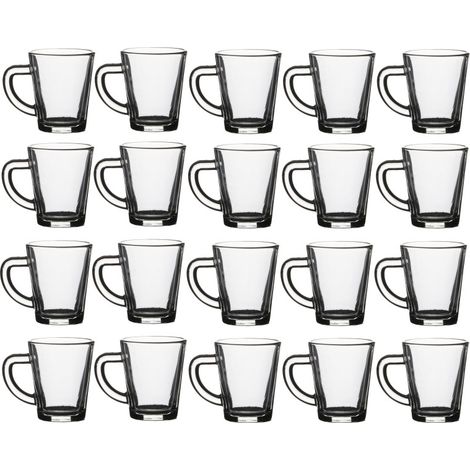 Lot de 20 tasses espresso 7cl en verre transparent - Livraison gratuite