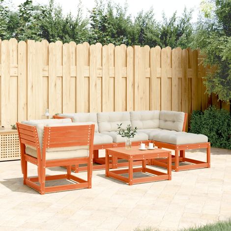 5tlg. Garten-Lounge-Set mit Kissen Wachsbraun Massivholz Kiefer vidaXL (1/5)