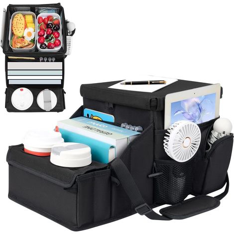 Organisateur de siège auto avec poche isotherme, porte-gobelet et rangement pour jouets (1/5)
