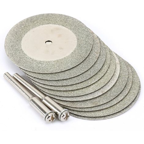 CCYKXA 10pcs 40mm Diamond Cutting Discs Off Wheel Rotary Tool with 2 Mandrel Arbor Set (1/5)