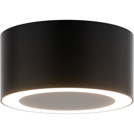 Plafonnier LED LED D100 7W Noir Sablé ZAMBELIS Avec Transfo 25309 - 120 deg - Blanc chaud - 3000K