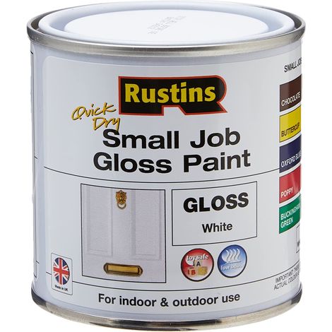 Rustins Quick Dry Small Job Gloss Paint White 250ml