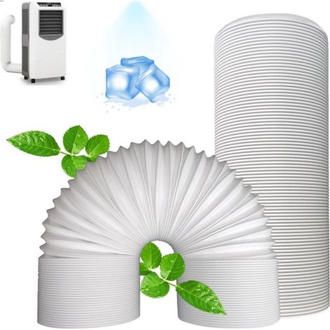 Tuyau d'évacuation flexible PVC – Diamètre 15 cm – Longueur 200 cm – Pour climatiseur, sèche-linge et hotte – Blanc (1/5)