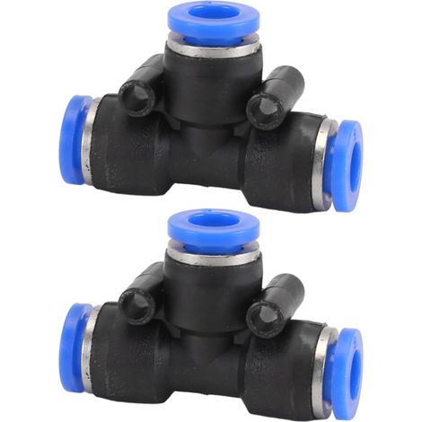 Connecteur pneumatique 2PCS coude/droit/type Y/T-Type/Réducteur de tube d'air pour la connexion rapide tuyauterie d'air, outils pneumatiques (réduction du raccord 10 mm à 8 mm) - T-Type Fitting 6mm (1/5)