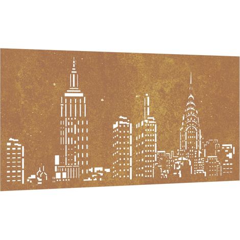 Décoration murale jardin 105x55cm acier corten design d'horizon CFW671152 (1/5)