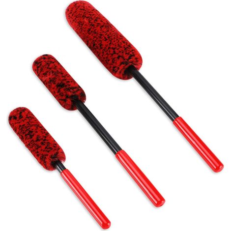 3Pcs Premium en Microfibre Extra Fine pour Jantes de Voiture - pour Un Nettoyage Complet et Délicat des Jantes de Voiture - Brosse a Jante Microfibre (1/5)