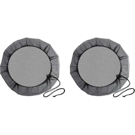 (Diamètre 100 cm) Filet de Baril de Pluie, 2 Pièces Filet de Protection avec Cordon de Serrage, Couverture Anti-Moustique & Animaux pour Récupérateur deau de Pluie