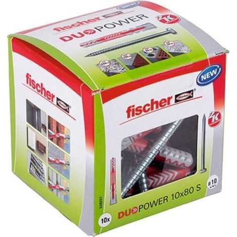 Multipack FISCHER DÜBEL MIT SCHRAUBE (DUOPOWER 10 X 80 S) - 10 Stück