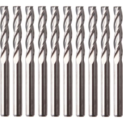 10 pièces de fraise en acier au tungstène sans couteau de machine à graver (fraise à trois tranchants 3.17522) (1/5)