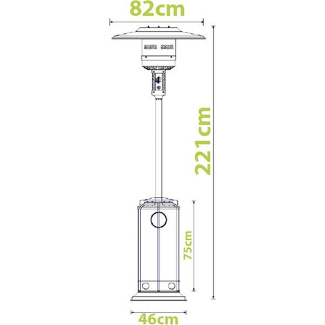 Marvin Stufa a gas Sunshine bombola gpl Fungo da Esterno portatile con ruote acciaio 20mq giardino patio riscaldante 13KW Bianco (1/4)