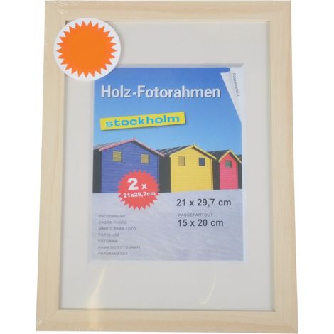 Holz-Fotorahmen 21x29,7cm 2er Pack Fotos Photo Rahmen Dekoration Haushalt wohnen - natur