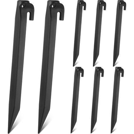 Piquets en plastique de 9 pouces pour structures gonflables, piquets de tente de rechange, accessoires pour gonflables d’extérieur, adaptés aux piquets de tente de camping, décorations de jardin et de (1/5)