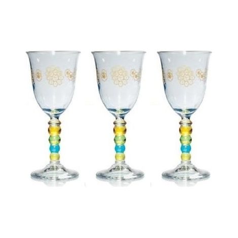 Set 3 Calici in vetro perla priscilla azzurra cerve (1/2)