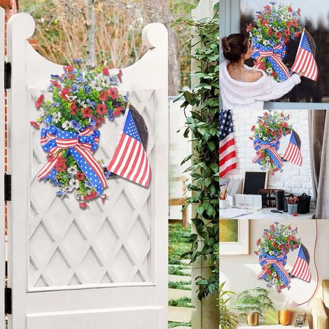 Guirlande Décorative - Guirlande Porte D'Entrée 4 Juillet - Décoration Patriote Pour Porte Ou Mur - 1 Pièce (1/5)