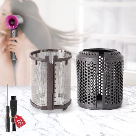 Filtre de sèche-cheveux de rechange amélioré pour Dyson Supersonic, filtre intérieur + filtre extérieur compatible avec HD01 HD03 HD08 accessoires de réparation (gris métallisé) (1/5)