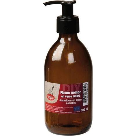 Flacon pompe - Verre ambré - 300 ml