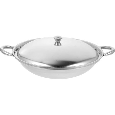 Kochtopf, Edelstahltopf, Kochpfanne, tragbarer Kochtopf mit Deckel-27.50X22.00X5.80CM-Silver (1/4)