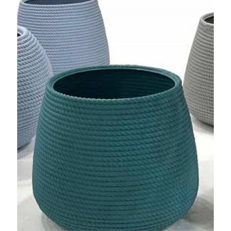 Bali 40x32 Telcom Resin Rope-effect Conchino Bell Jar - Colour : Powder - Colore: Cool Grey