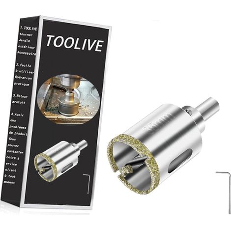 Diamond Drill Bit, 35mm Drill with Center Guide Bit, Glass Hole Saw Core Drill Bit with Diamond Surface Coating, for Glass/Tile/Ceramic/Marble/Limestone/Fiberglass/Porcelain Cutting (1/5)