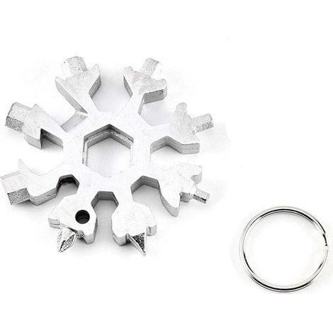 Flocon de neige Multi - outils en acier inoxydable flocon de neige outil ouvre - bouteille Outdoor Indoor Adventure Tool (blanc) (1/5)