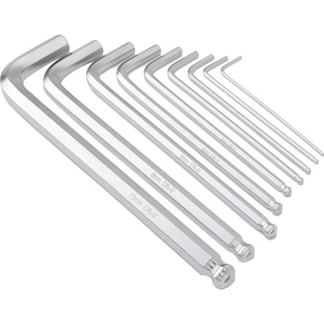 9-teiliges Sechskantschlüssel-Set in Box, hochglanzpoliert, vernickelt und verchromt, Werkzeugstahl, Sechskantschlüssel, Hardware (1/5)