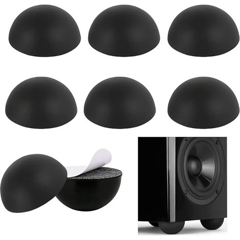 Pieds Autocollants en Silicone Tapis Protecteurs de Pieds Noir Pieds Isolants Auto-adhésifs Hémisphérique pour Projecteurs, Haut-parleurs, Électroménagers, Verre, Tableau(18  10mm)  Pieds Isolants Aut (1/2)