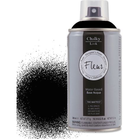 Fleur Chalky Look Spray Colore Opaco Gessoso Shabby per Legno Metallo Muro - Colore: Black