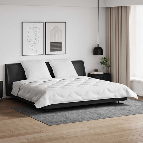 Winterbettdecke mit Kissen 3 pcs Weiß Mikrofaser