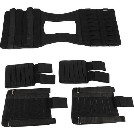Ensemble de gilet lesté vide, tissu en maille respirant, tissu de chargement d'exercice avec jambe et bras (1/5)