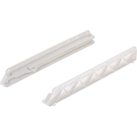 Cyclingcolors – Coulisse pour tiroir – Paire de glissières droite et gauche 338mm – Plastique blanc – Vissage rapide – Guidage bras coulisse