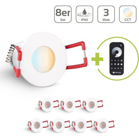 Einbaustrahler Mini Livorno 3W CCT 2700K-6500K IP65 - Farbe: weiß - Anzahl: 8x (1/5)