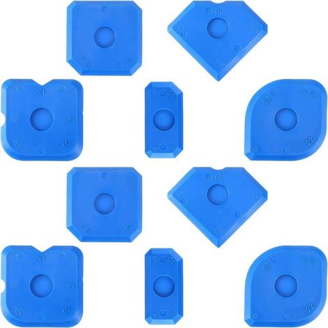 10-teiliges Silikon-Fugenwerkzeugset: blauer Fugenschneider, Fugenentferner, wiederverwendbarer Fliesenreinigungsschaber, geeignet für Küchenbodenfugen und (1/5)