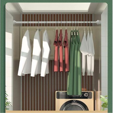 Barre de rideau de douche télescopique sans perçage, pour vêtements, idéale pour la chambre, la salle de bain ou la douche. 50 cm - RAPANDA (1/3)