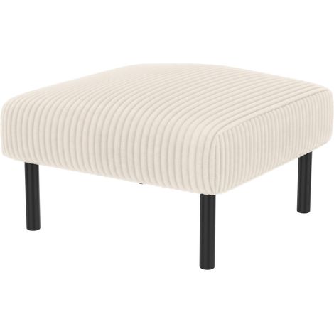 Pouf en velours côtelé avec structure métallique – Siège, repose-pieds ou table d'appoint – Montage rapide sans outil (1/5)