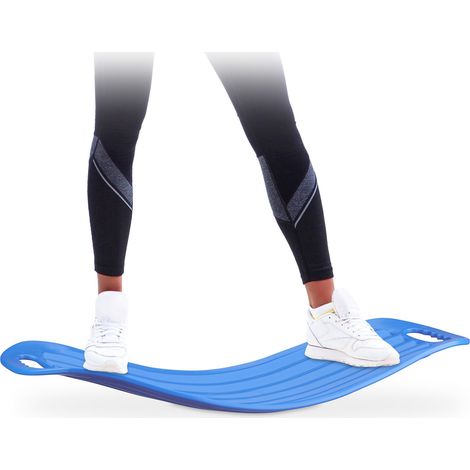 Relaxdays Planche d’équilibre Twist Board Balance Board entraînement fitness muscles abdos jambes 150 kg, bleu (1/5)