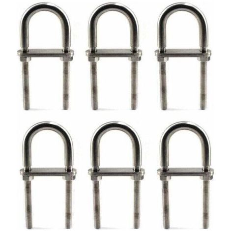 M6X90 U Bolt Boulon en acier inoxydable 304 (6 Pièces)