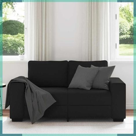 4105158 Canapé à 2 places noir 160x77x82 cm tissu (1/5)