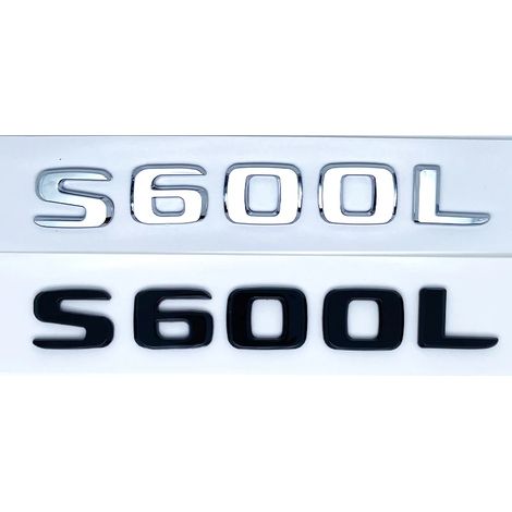 (S600L, Argent) - Emblème ABS série S compatible avec Mercedes-Benz Classe S W222 W223 (logo/autocollant latéral arrière) (1/5)