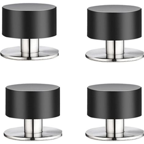 Lot de 4 butées de porte en caoutchouc, butées de porte auto-adhésives 3M pour plinthes, butées de porte fixées au mur pour atténuer le son à la maison, au bureau, sur la terrasse (1/4)