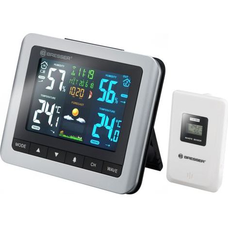 BRESSER 7007510 WETTERSTATION FUNK MIT AUßENSENSOR METEOTEMP WTMMITINNENUNDAUßENTHERMOMETER,HYGROMETER,LUFTDRUCK,MONDPHASENUNDWE (1/5)