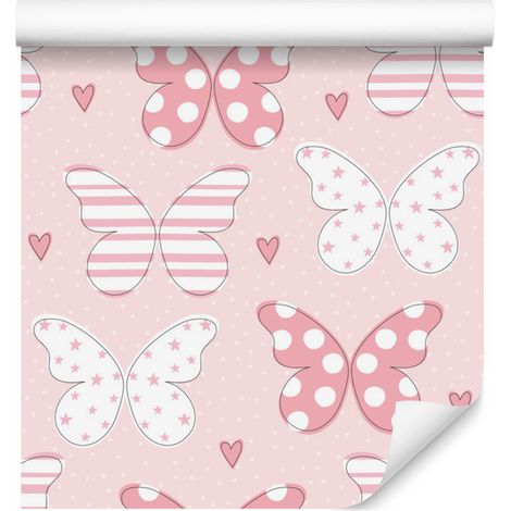 Papier peint papillons pastel pour salon et chambre 50x1000 cm (1/5)